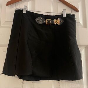 Chic Black Zara Mini Skirt with Buckle Detail. Size S